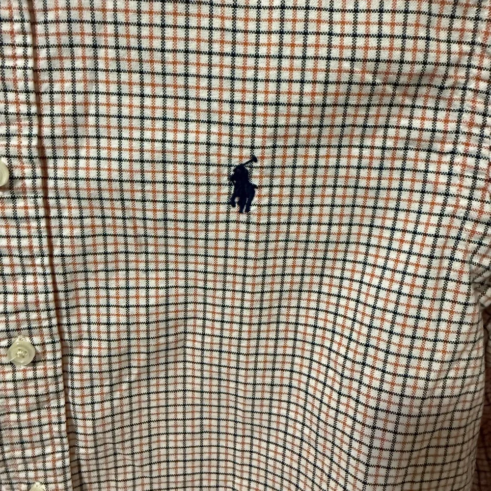 Ralph Lauren Orange and Black Plaid Shirt Size 14/16 Large